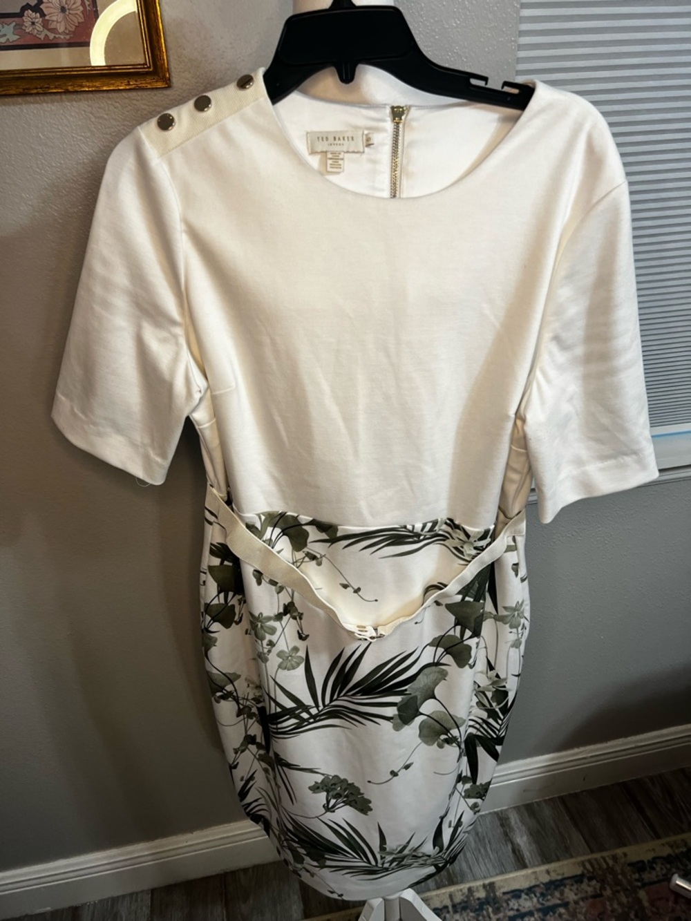 Ted Baker Tyyraa Green Highland Print Sheath Bodycon Dress Ted Size 5 Us Size 12 - Picture 2 of 12